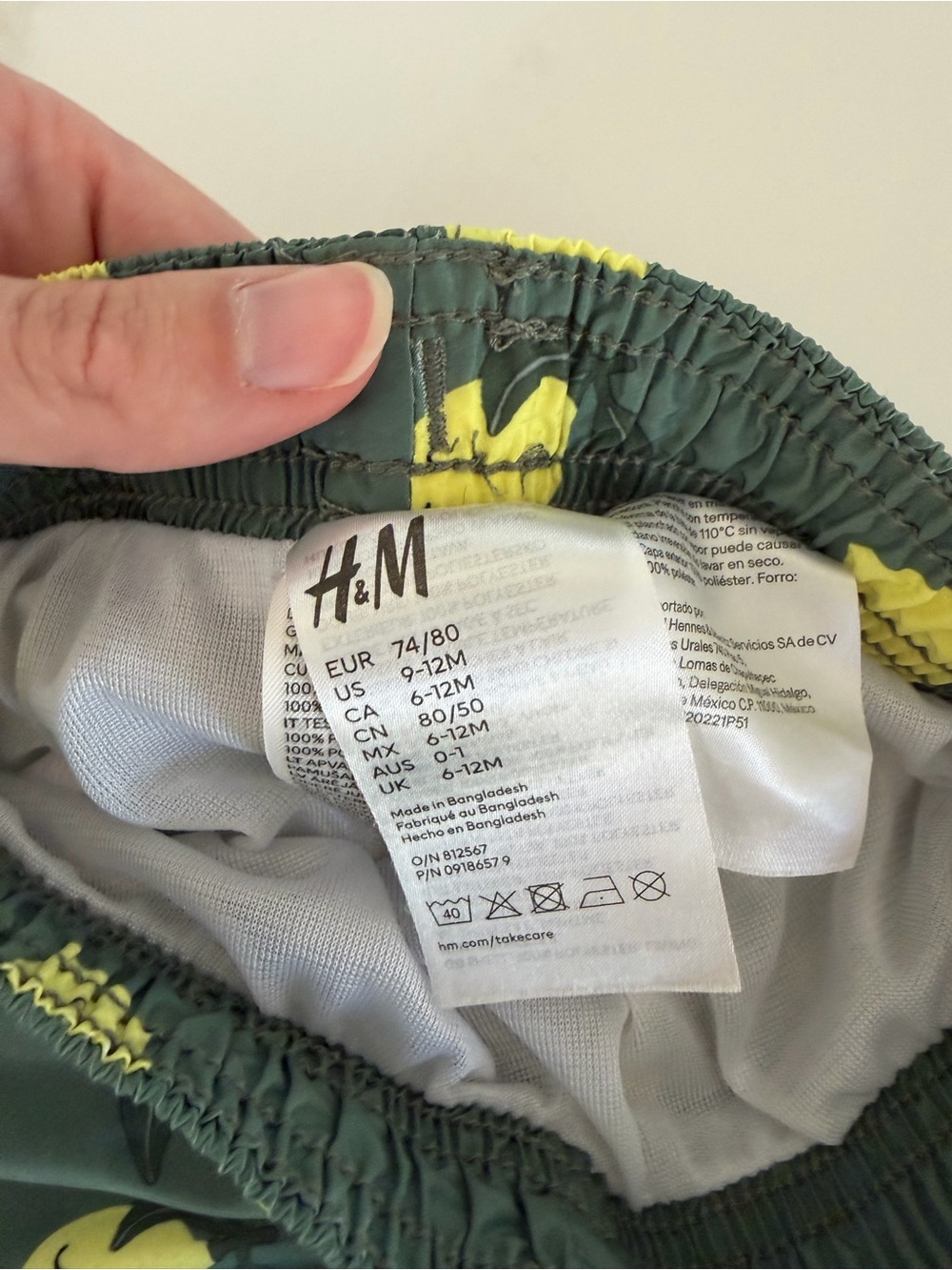H&M Green Shorts with Yellow Lemon Print - Picture 2 of 3